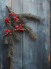 Vintage decoration border design with a wooden background for Christmas