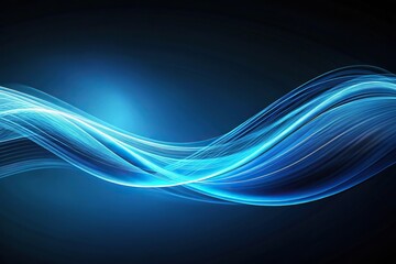 Abstract blue gradient wave on dark noise background