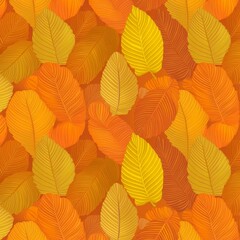 The color scheme of autumn leaves is seamless across the background. Modern illustration