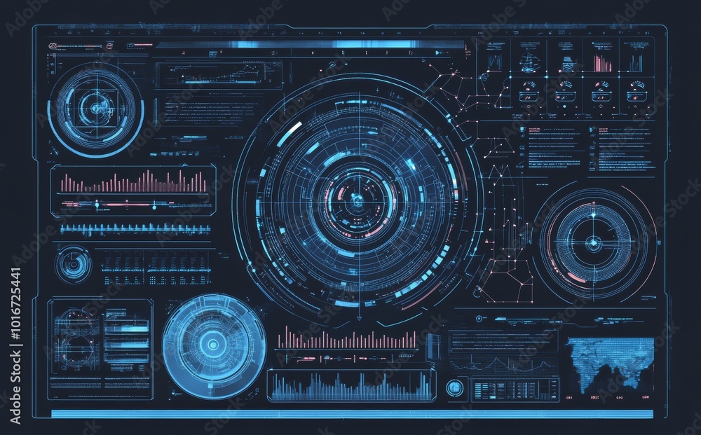 Poster circle tech futuristic design ui concept background in virtual circles
