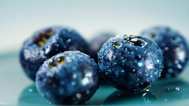 blue berries rotating closeup fresh appetizing appearance highquality footage highlights althy nutritional benefits these sweet rich antioxidants perfectly aligning vegan