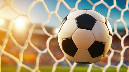 A soccer ball is in the air and is about to go through the goal