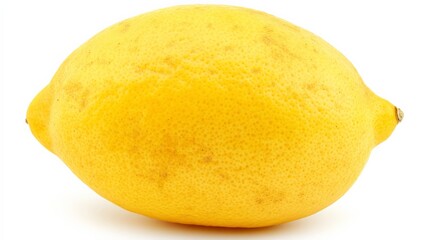 Close-up of a ripe yellow lemon isolated on a white background. Perfect for food and ingredient concepts in culinary projects.