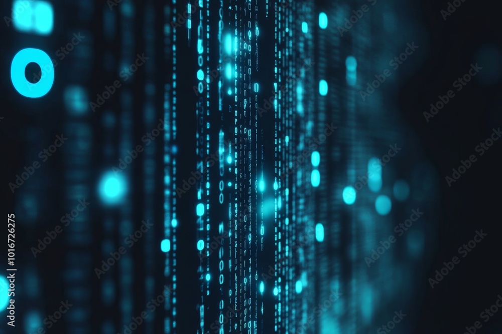 Poster a glowing coding interface with a dark background. a technology and futuristic network. 3d rendering