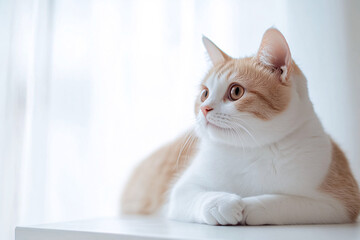 Cute Cat Looking Up.