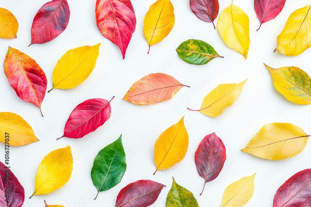 Poster white background with fall maple leaves pattern