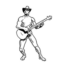 Skeleton playing music 