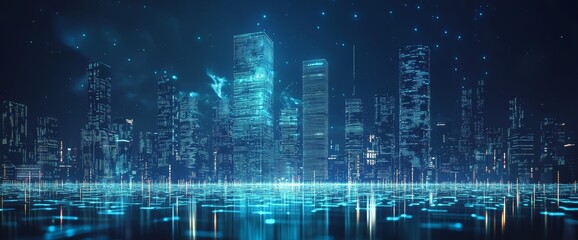 Obraz premium A 3D rendering of an abstract technology background representing the concept of unlimited data storage.