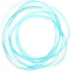 Business, tech concept, neon spiral circle. Blue, turquoise spiral, HUD element. Isolated png illustration with transparent background. Asset for overlays, montage, collages.