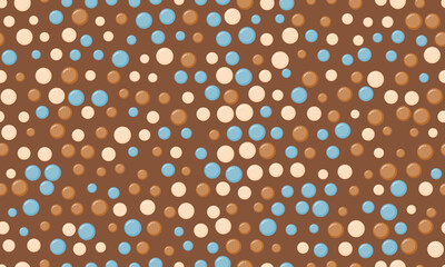 Seamless dotted pattern with colorful circles, ideal for textile fabrics, wallpaper, or abstract backgrounds. A trendy geometric design for creative decor.