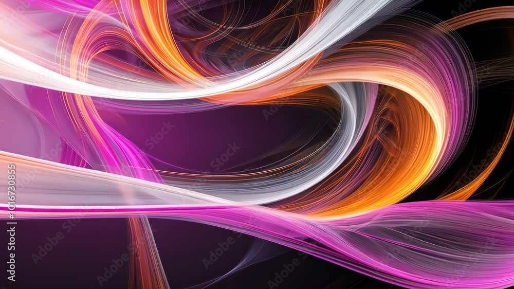 Poster flowing and merging colorful abstract lines creating a stunning background