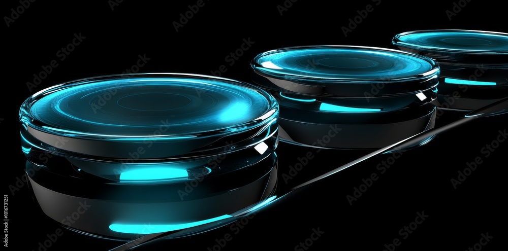 Poster hud ui with abstract futuristic background with circle round glowing technology sci-fi frame.