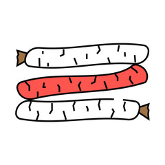 pork sausage meat line icon vector. pork sausage meat sign. isolated symbol illustration
