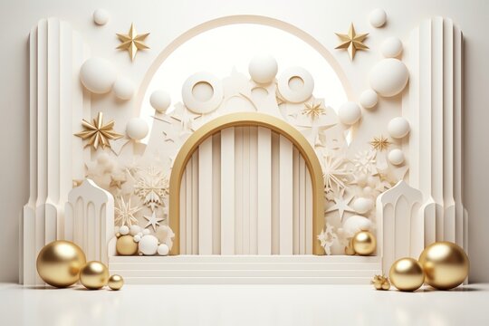 Christmas theme backdrop christmas architecture gold.