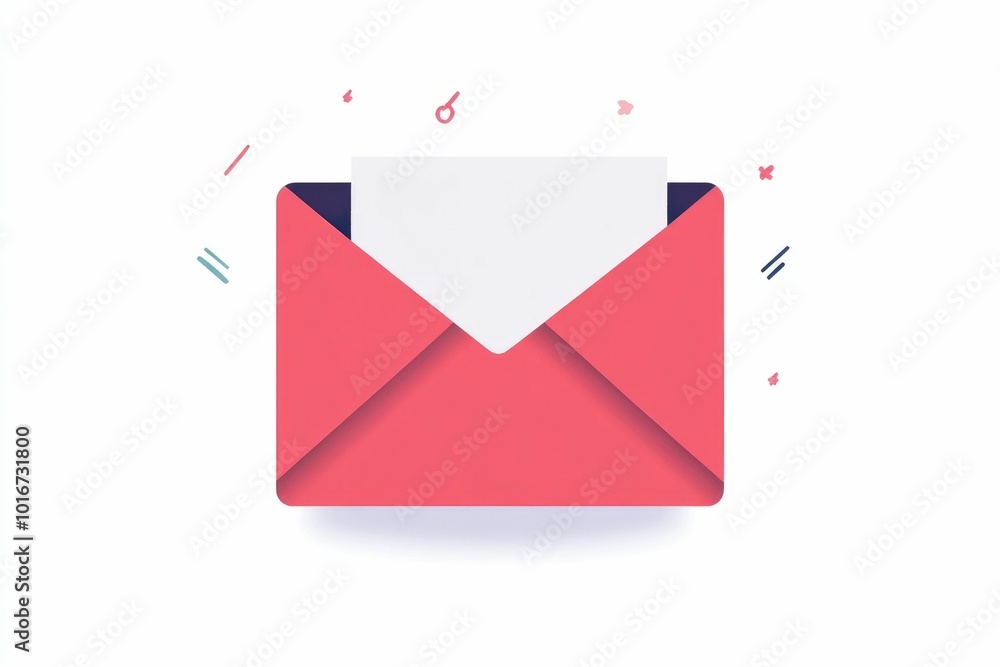 Poster simple icon of party invitation card and envelope in clean flat design minimalist graphic element fo