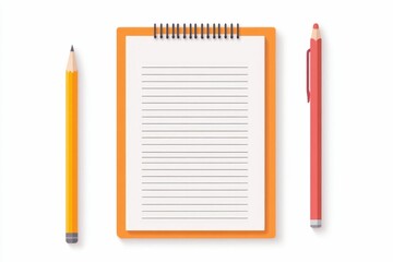 Minimalist depicting a clipboard with a pencil and sticky notes representing essential office supplies and tools for productivity organization and creative workflows
