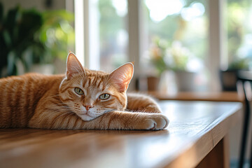 Orange Cat Relaxing.