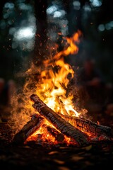 Fire Flames on a Dark Background