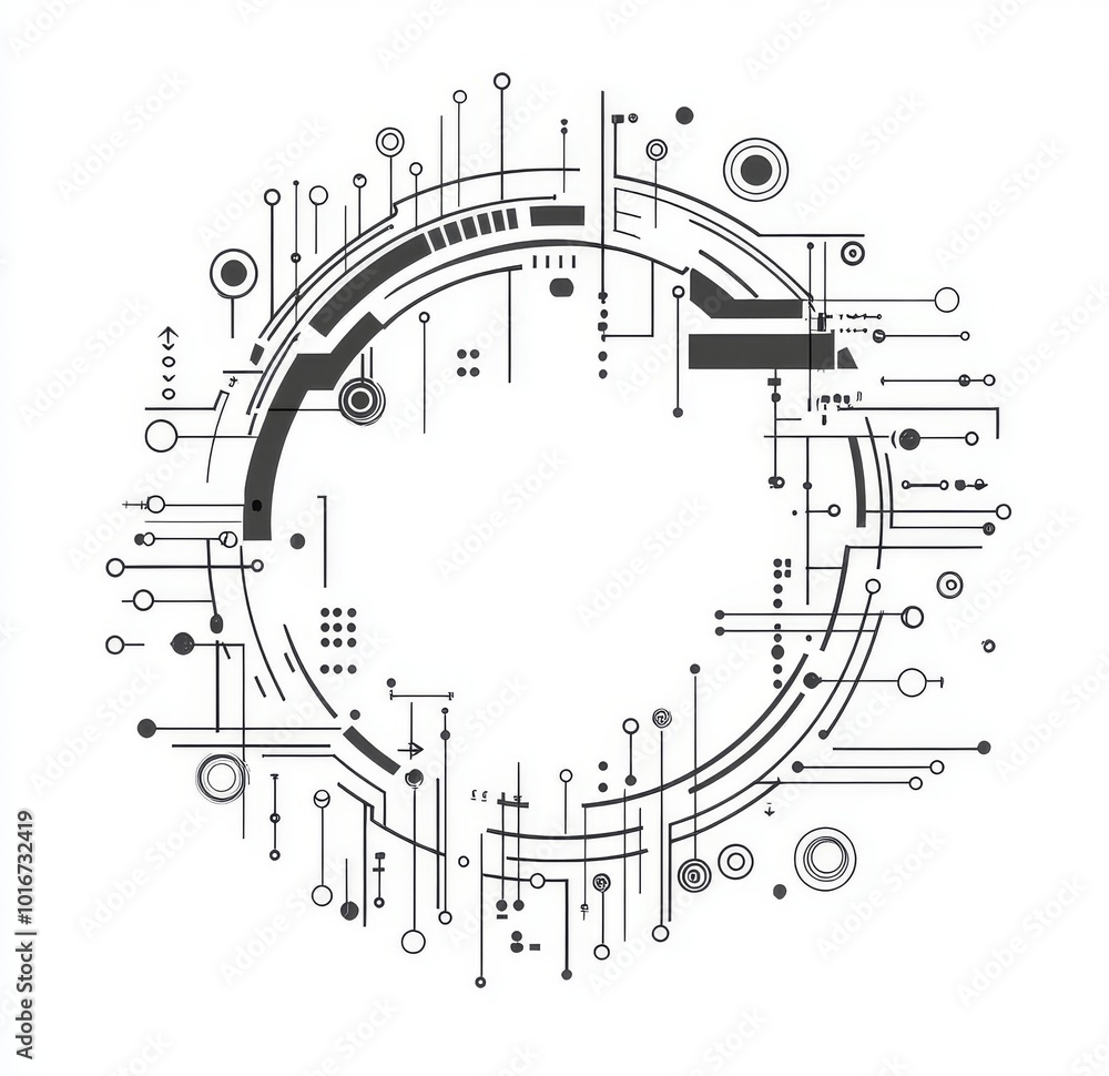 Aufkleber future-looking hud. abstract optical aim. geometric circles for virtual interfaces and games. viewfi