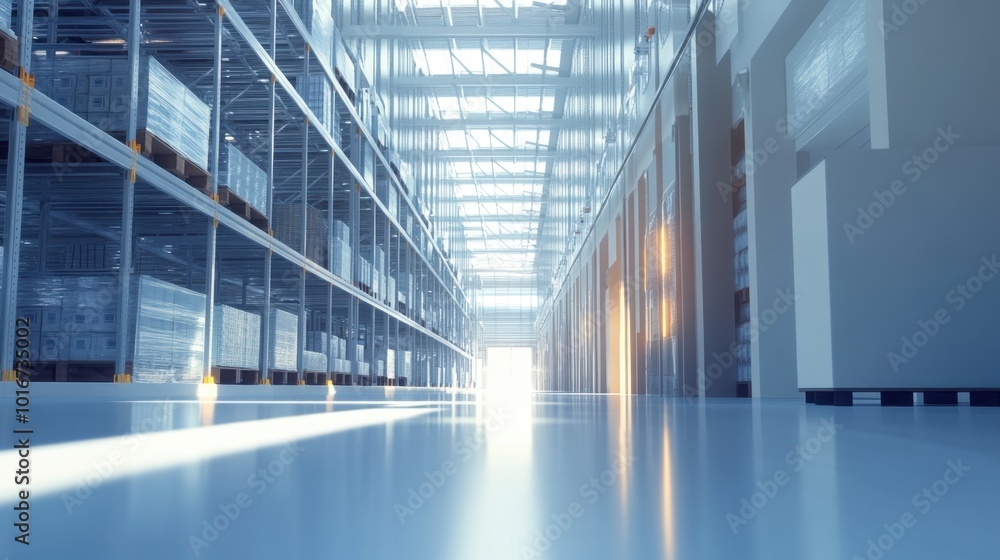Poster cutting-edge climate-controlled warehouse, designed for storing fragile, temperature-sensitive items