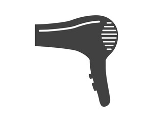 Hair dryer Line Icon vector fashion hairdryer of hairdresser to blow-dry and electric hair-dryer blower illustration. Barber styling appliance. Silhouette hair dryer black color.