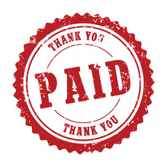 Grunge Paid Vector Stamp isolated on a white background