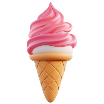 recommend clip art:  ice cream 3d icon cartoon style on white and transparent background 