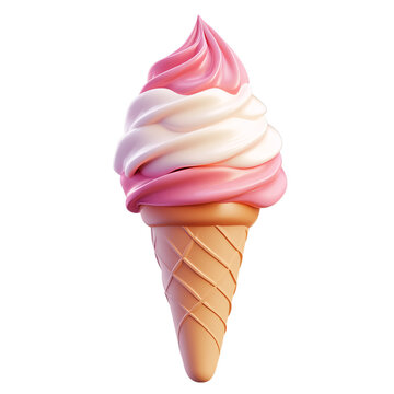 recommend clip art:  ice cream 3d icon cartoon style on white and transparent background 