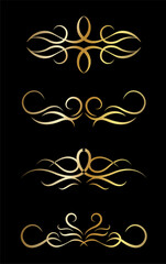 Calligraphic ornamental element collection art