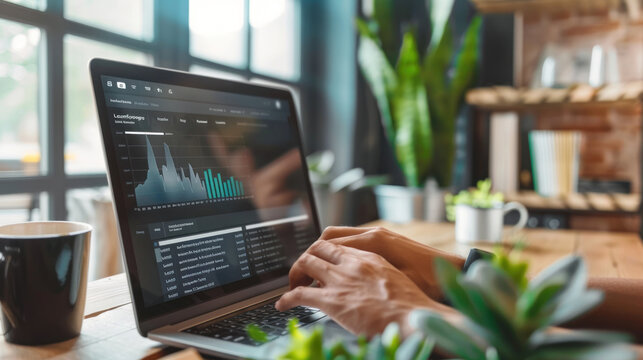 A visual of a customer managing their finances through an online banking portal, with seamless access to savings, loans, and investment accounts.