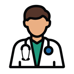 male doctor icon line vector design