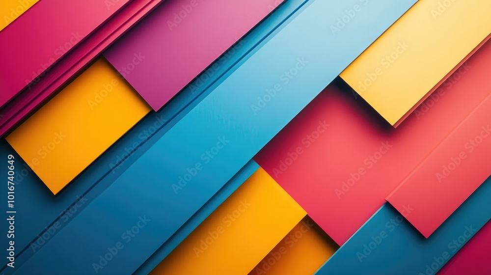 Aufkleber clean, precise diagonal lines form a modern abstract background with bright geometric shapes.