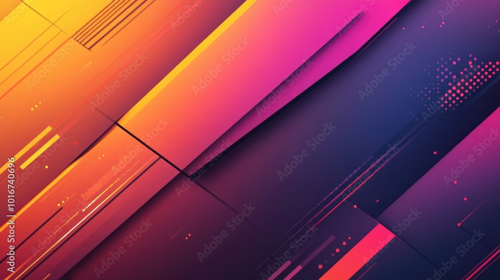 Aufkleber clean, precise diagonal lines form a modern abstract background with bright geometric shapes.