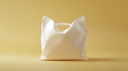 White Tote Bag Mockup on Yellow Background