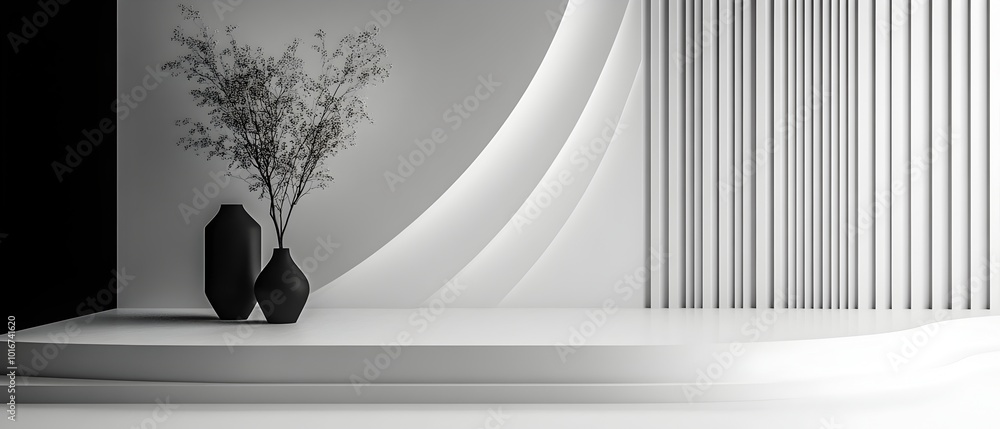 Aufkleber a modern minimalist monochrome backdrop featuring clean geometric lines and shapes creating a refine