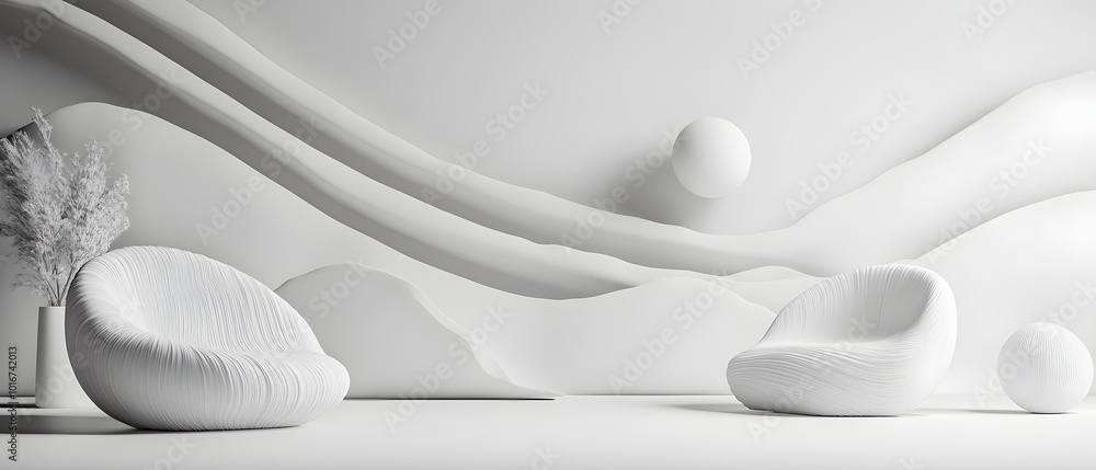 Aufkleber monochromatic backdrop featuring a captivating arrangement of creative geometric shapes minimalist d