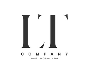 LT logo design. Initial letter l and t serif font style. Creative classic company name typography. Trendy logotype or identity.