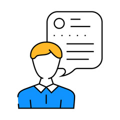 customer review testimonial line icon vector. customer review testimonial sign. isolated symbol illustration