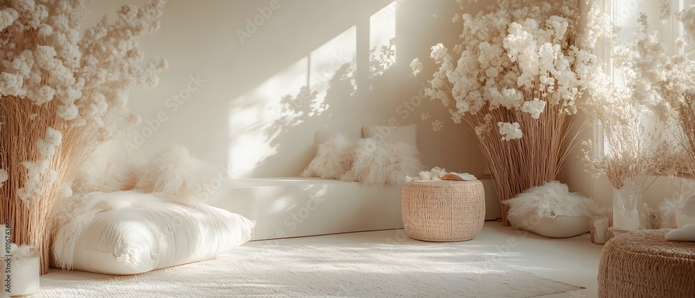 Poster this visually pleasing and serene monochromatic decor setup features soft gradients minimal elements