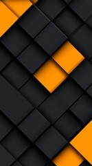  A black-orange wallpaper features a central pattern of interconnected squares and rectangles