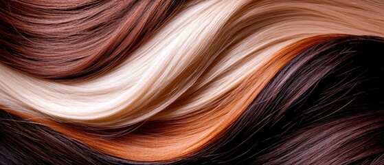 Naklejka premium A tight shot of overlapping strands displaying various shades of brown , white, and light brown