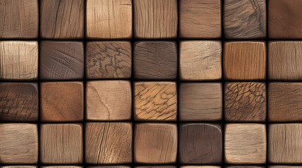 Fototapeta premium Three-dimensional wooden cube geometric pattern