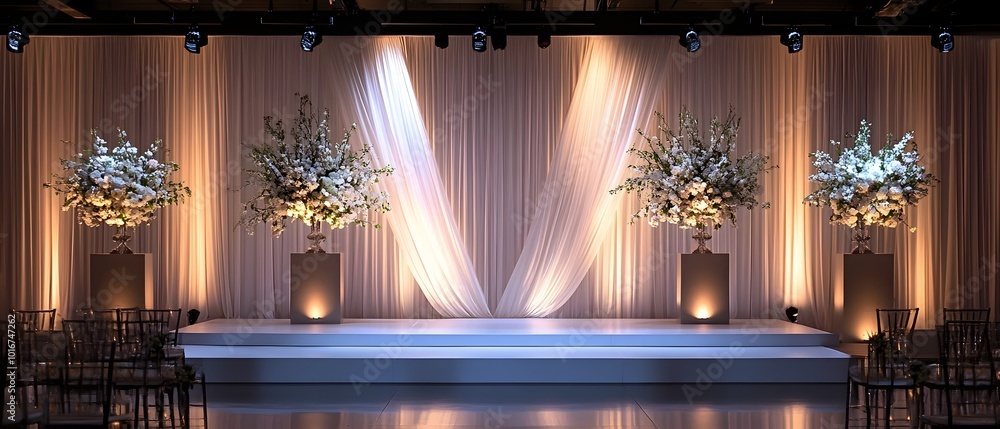 Poster elegant and modern monochromatic backdrop with clean lines and sophisticated design creating a luxur