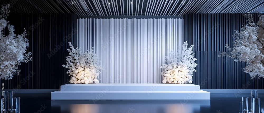 Poster monochromatic event backdrop featuring a sleek and sophisticated design with clean lines cohesive co