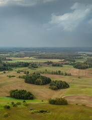 After rain.Autumn landscape in the countryside of Latgale, Latvian nature.