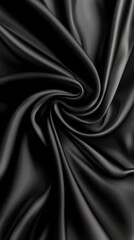 Fototapeta premium A tight shot of black fabric showcasing a minimal design at its center The design's core is also present on the reverse side, atop the fabric