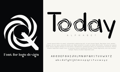 Today vector alphabet font for logo design