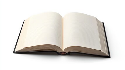 Fototapeta premium Open blank book with white pages. Perfect for concepts of literature, knowledge, study, writing, creativity, education, and imagination.