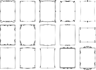 vector frames black on a white background