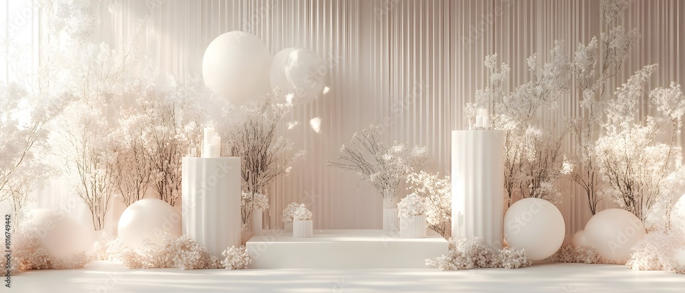 Poster sophisticated monochromatic backdrop featuring soft textured surfaces and minimal design elements fo